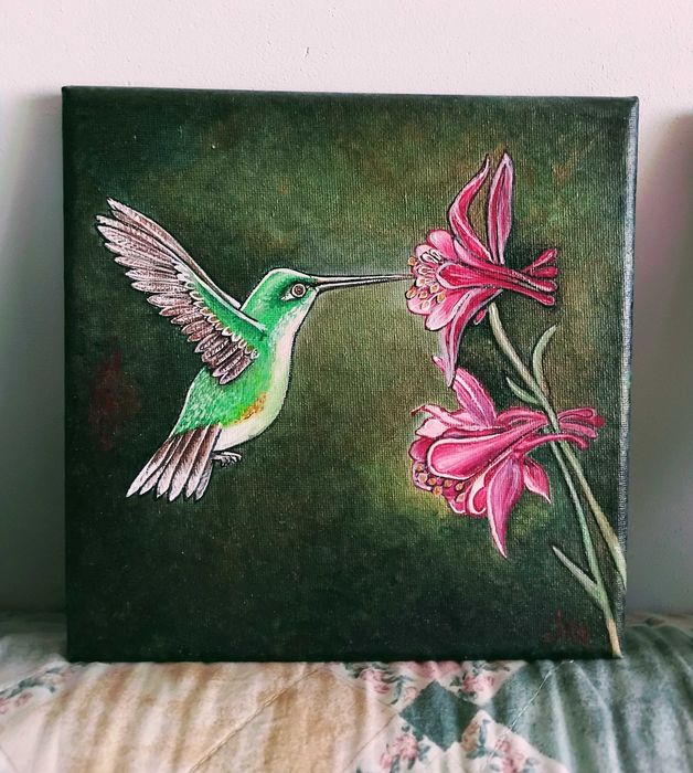 Мои картини-триптих-цветя-акрил.