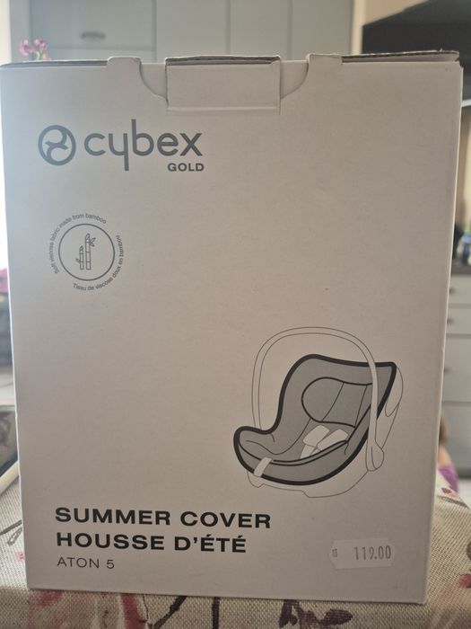 Детско столче за кола Cybex Aton 5+  база +  адаптери+ лятна под