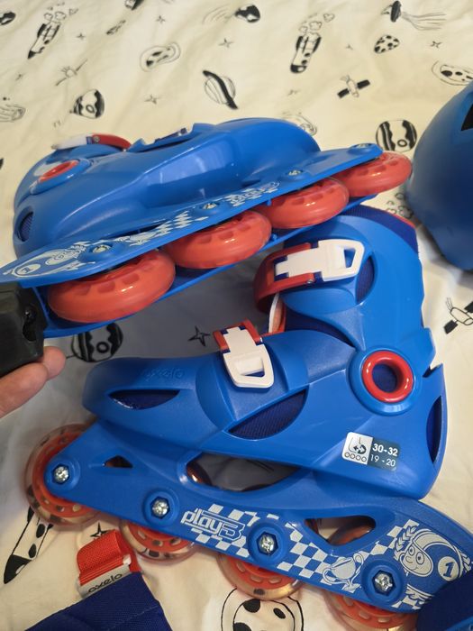 Role copii Oxelo Play 3 Marimea 30-32 și set protecție Marimea S