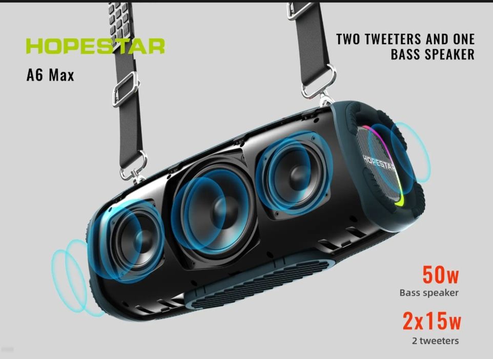 Portativnyy Bluetooth-mikrofon HOPESTAR A6MAX, 80 Vt