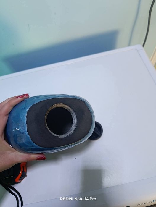 Красиво ръчно изработена висококачествена синя урна