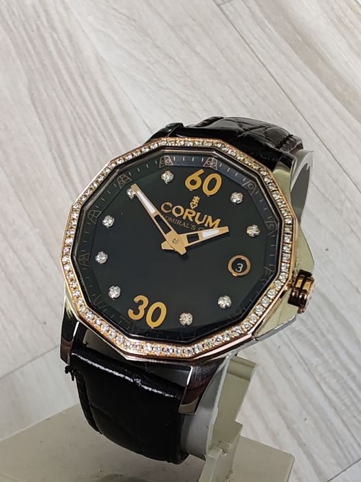 Ceas Corum Admiral Cup Aur-Otel Diamante Automatic 37 mm-Funcționează Impecabil!