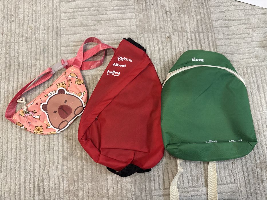 Детсая сумка на пояс и рюкзаки