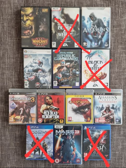 Lot 9 jocuri PC și PS3 – Assassin’s Creed, God of War, Red Dead Redemption, Star Wars