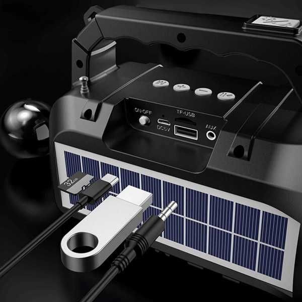 Мощен соларен LED фенер BDL-235 с вградено радио, слънчево зареждане