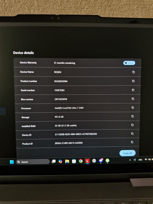 Lenovo Yoga 7 2‑in‑1 • Ultra 7 • OLED 120Hz • 32GB/1TB • КАТО НОВ