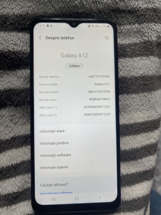 Samsung A12  Android 64 GB 4 GB Ram