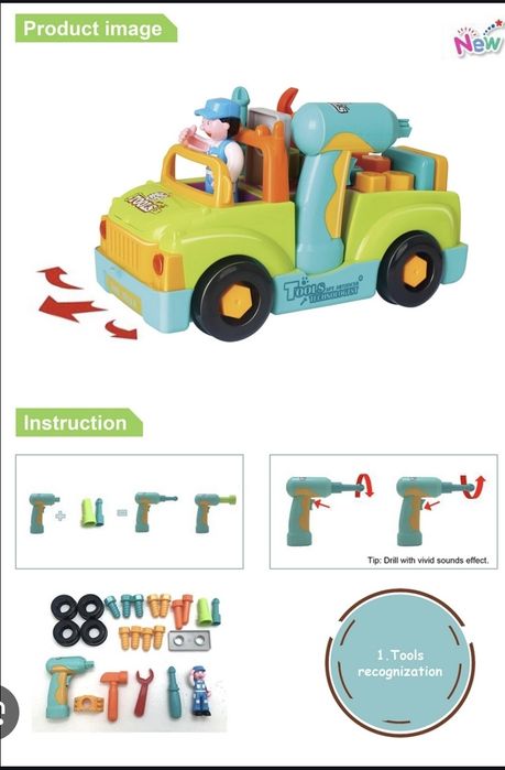 Set de joaca Hola - Camionul plin cu scule al micului mecanic, cu lumini si sunete