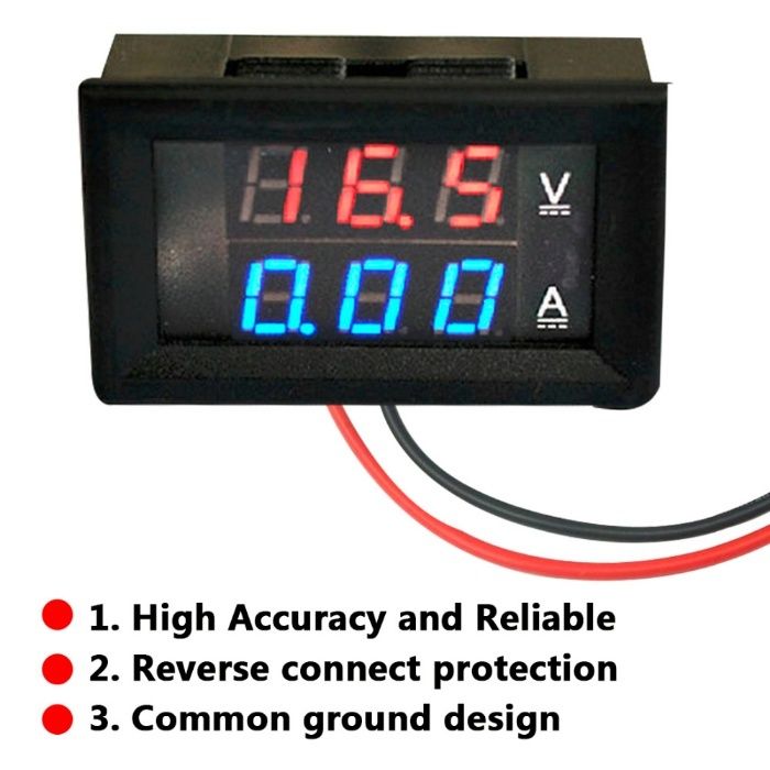 Voltmetru Ampermetru VOLTAMPERMETRU de panou LED Digital 0-100V 0-10A