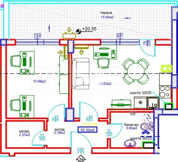 Продава се Двустаен апартамент в Бургас, Братя Миладинови - 56 кв.м за 1933 €/кв.м - Снимка #1