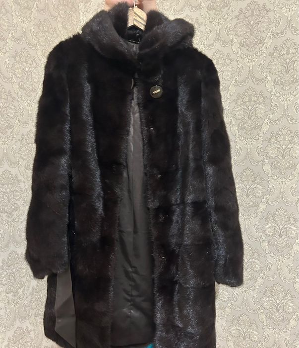 Норковая шуба с капюшоном