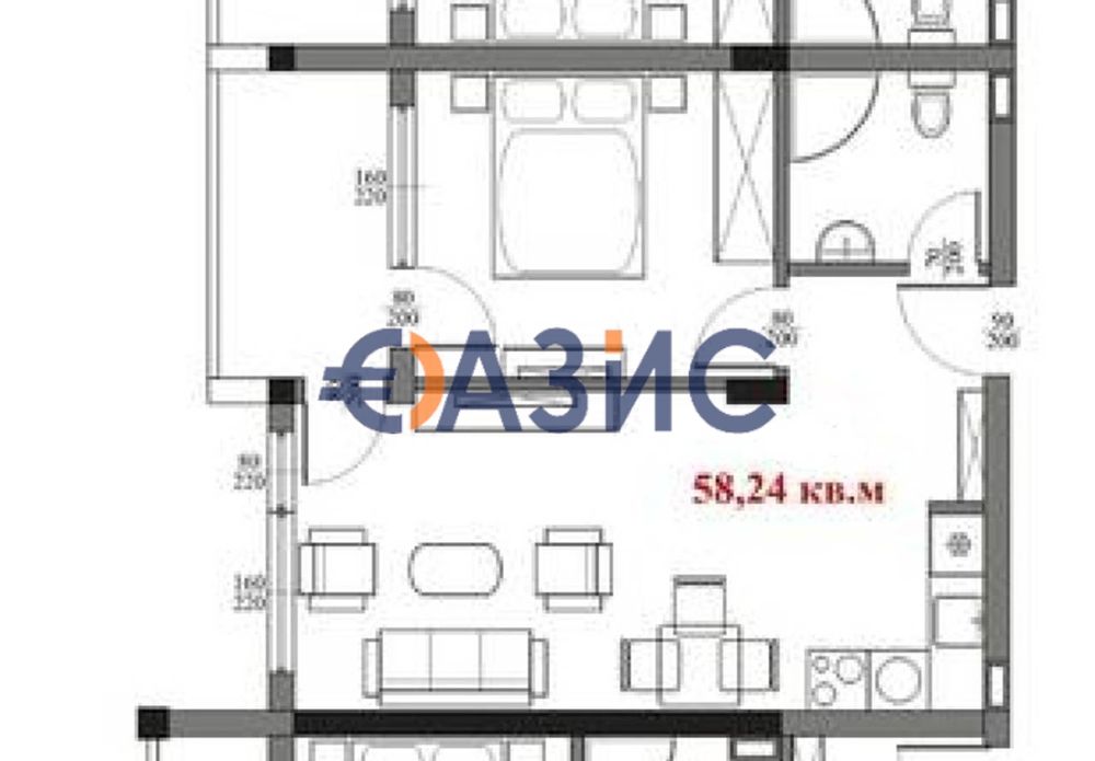 Продава се Двустаен апартамент в Свети Влас - 58 кв.м за 1105 €/кв.м - Снимка #10