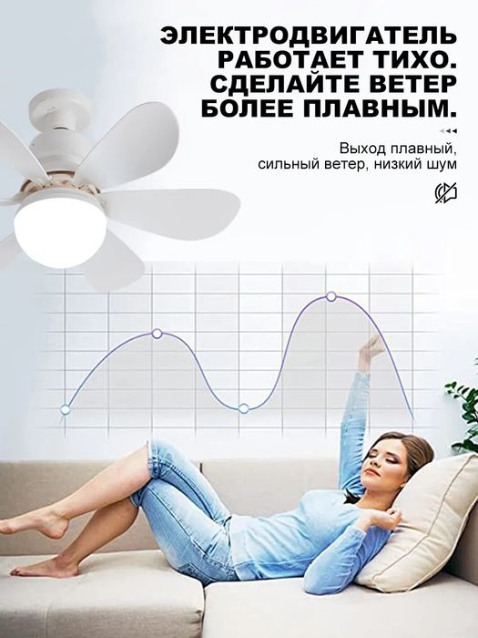 Люстра вентилятор 2.1  потолочная с пультом E27,40 Вт