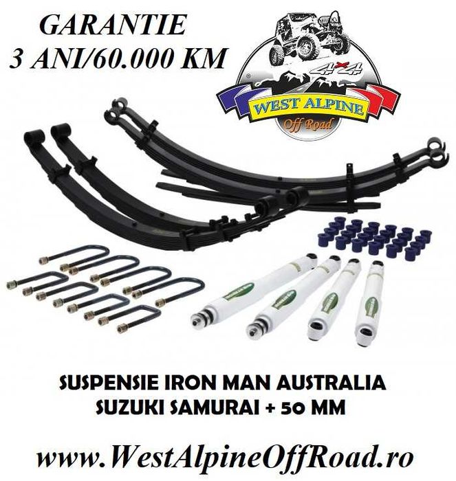 Kit suspensie Suzuki Samurai profesionala OFF ROAD IRON MAN + 50 mm