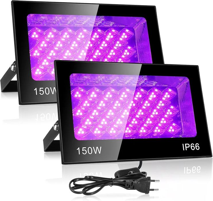 VAYALT 2 Pack 150W 395-405nm Waterproof IP66 UV LED set 2 proiectoare