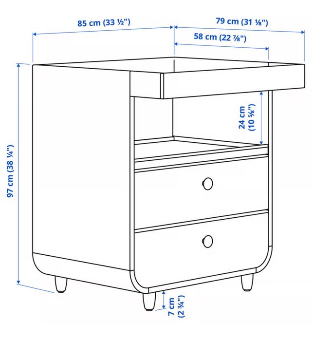 Patut MYLLRA ikea + masa infasat MYLLRA bej / unicat in RO