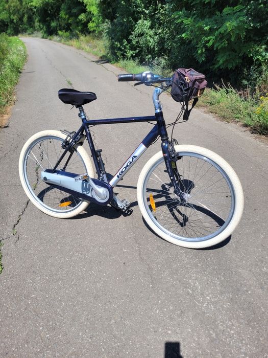 Koga Miyata,  bicicleta de oraș, amortizor fata + tija sa cu amortizor, frane hidraulice, schimbator butuc 8 viteze