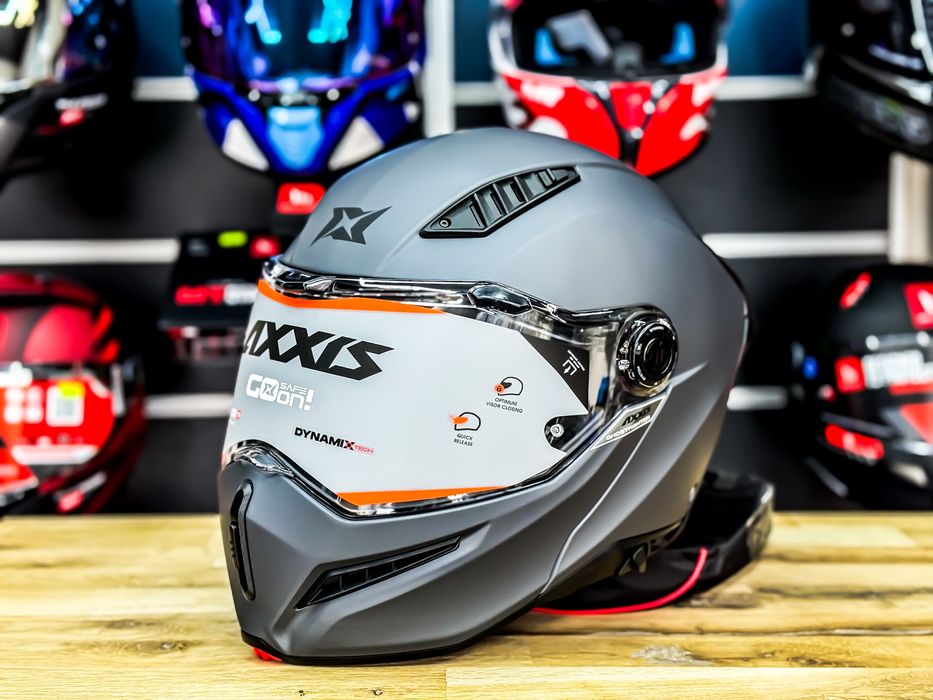 Casca  Moto Axxis GhostFighter Flip-Up Titanium Mat