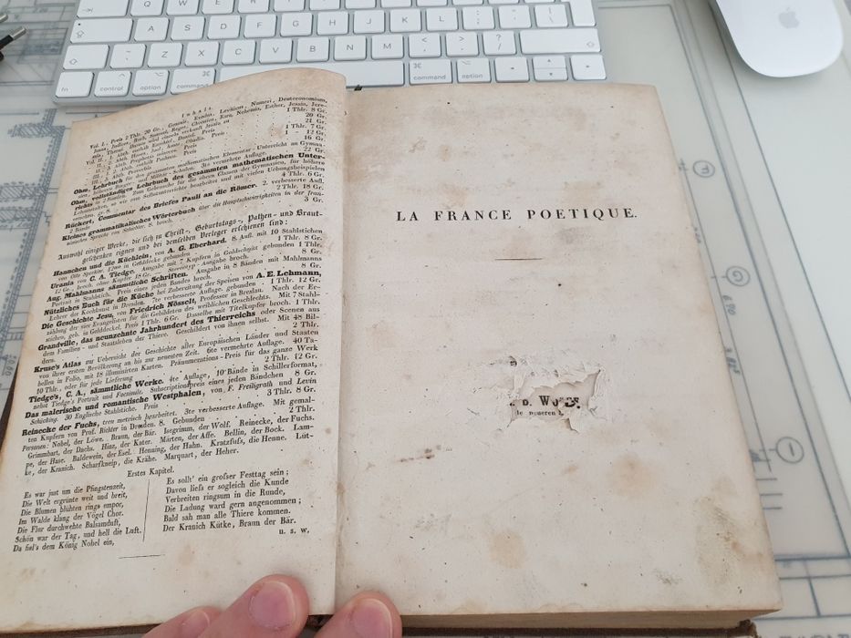 Carte veche Limba Germana 1843 Leipzig La France Poetique Dr OLB Woff