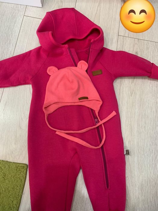 Продается детский слип на флисе и шапочка