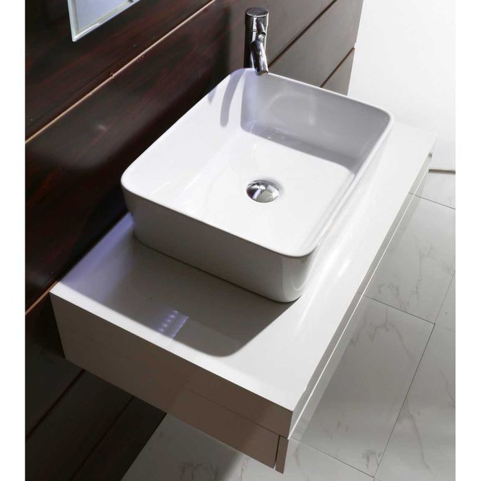 НОВ Плот / шкаф за баня с чекмедже АНЕЛИЯ ICP 8020W бял PVC НОВ