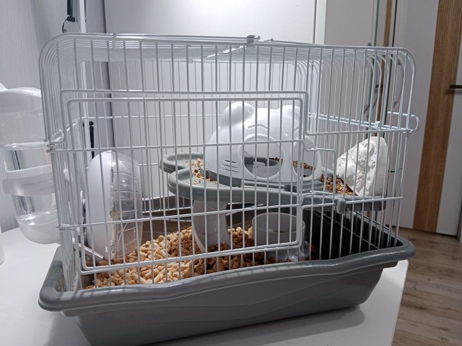 отдаю хомяка с клеткой