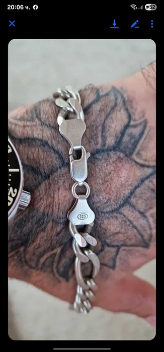 Уникален Сребърен ланец Miami Figaro 925 112гр