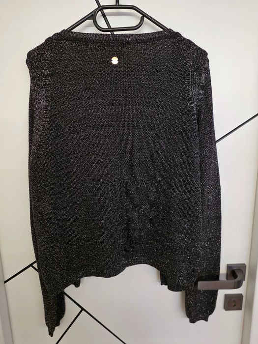 Cardigan Guess by Marciano negru cu fir metalizat – Made in Italy
