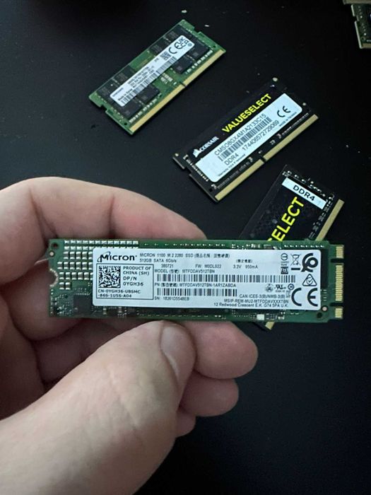 RAM laptop DDR4 Samsung 32GB / Corsair 8GB / SK Hynix 16GB + SSD 512GB ...