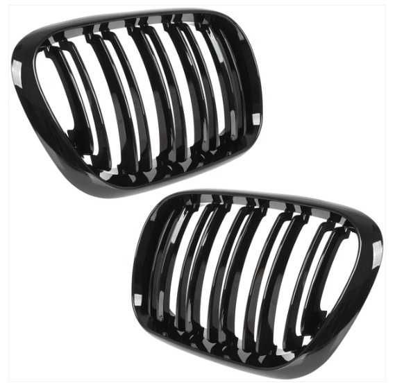 Grile Nari Duble M BMW X5 E53 Pre-lci Non-facelift (99-03), Negru Lucios, Radus