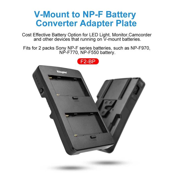 Конверторна плочка V Mount към NP-F батерии NP-F550 NP-F750 NP-F970