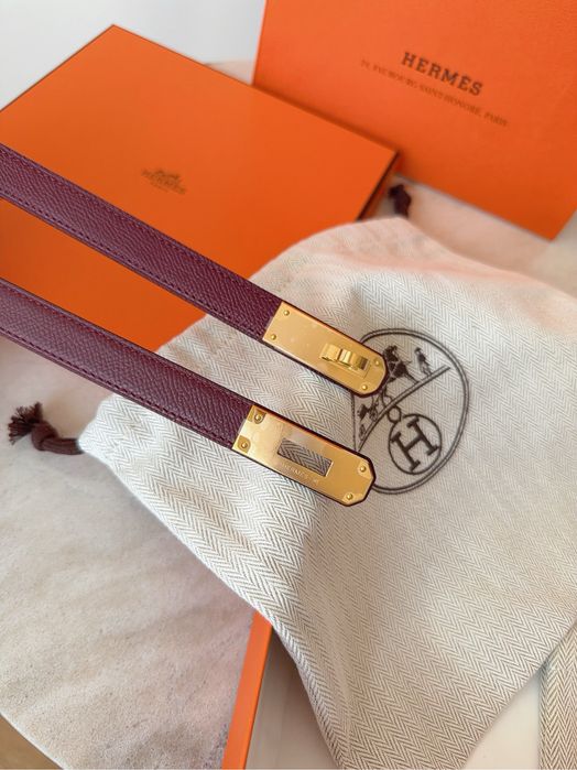Curea Hermes Kelly ! Piele Epsom Burgundy ! Originala !!!