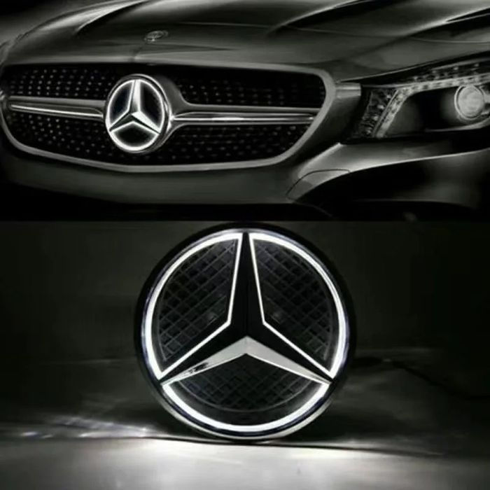 Emblema Logo Mercedes Luminata LED alb CLASA B C GLK W204 X204 W245