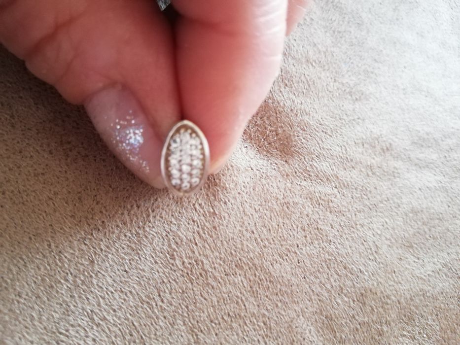 Сребърни обеци с пръстен