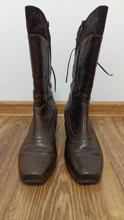 Cizme piele naturala maro + cadou geanta