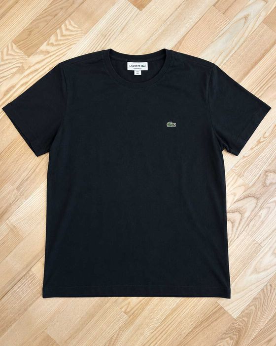 Tricou bărbați Lacoste Regular Fit negru cu logo crocodil, mărimea L