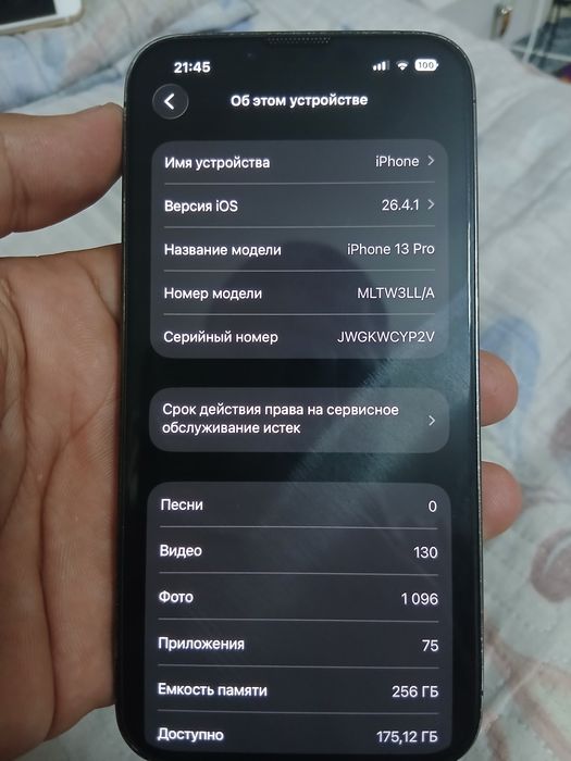 Iphone 13 pro LLA 256GB 89%