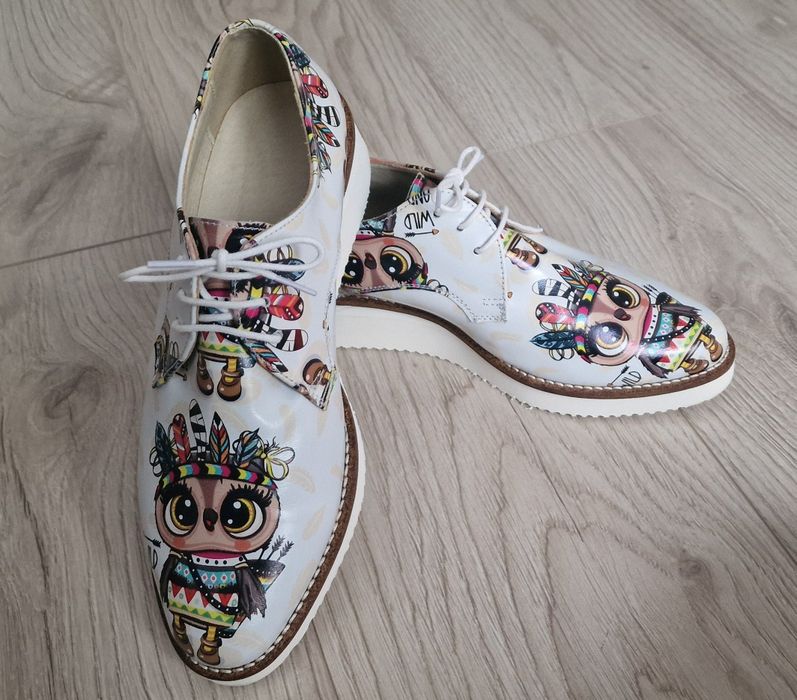 Pantofi piele cu siret, marimea 34 35
