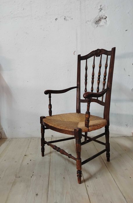 Scaun vechi din lemn stil Mid-Century, Franta