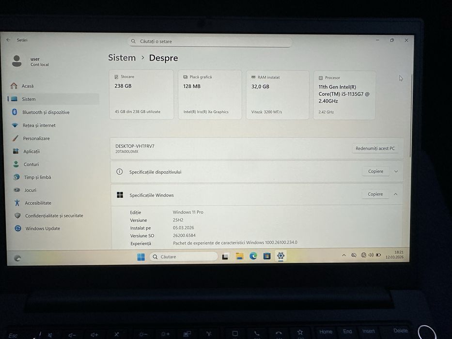 Vand Notebook lenovo G11 /I5-1135G7