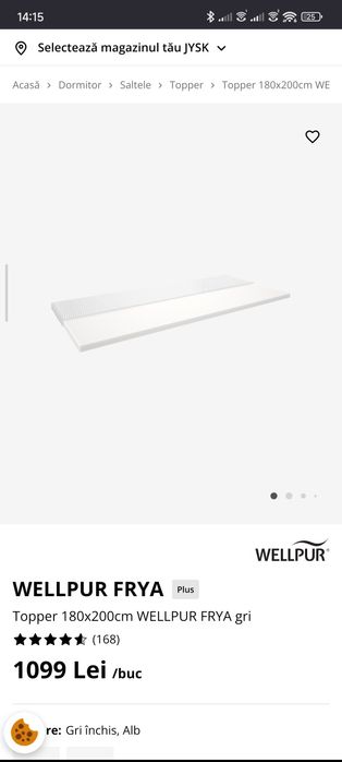 Topper / Saltea  Jysk WELLPUR FRYA 180x200