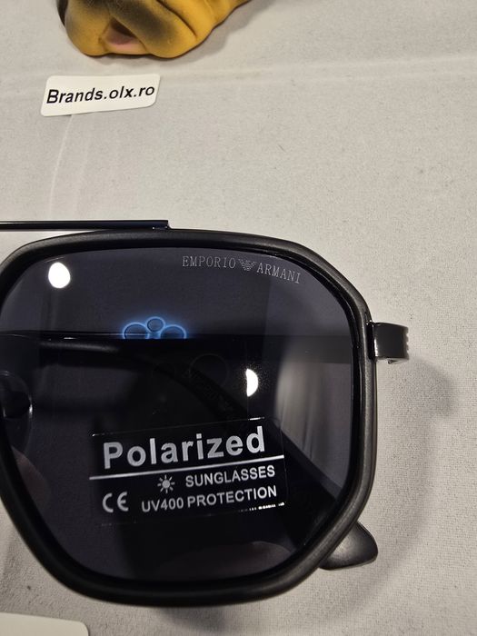 Ochelari de soare polarizati Emporio Armani, negri, P3613, made in Italy