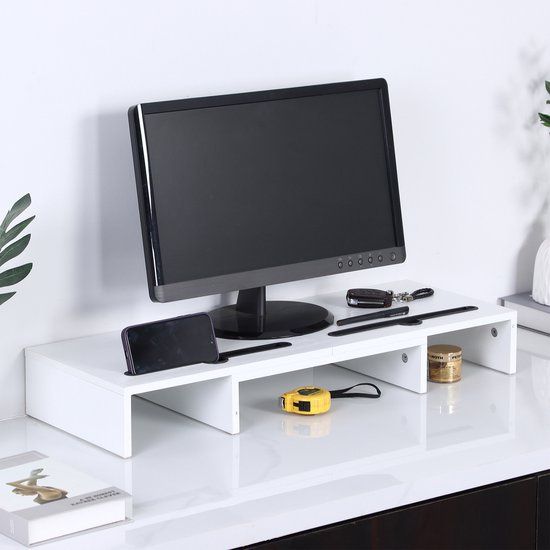 Стойка за монитор за 1 или 2 екрана - регулируема - 74-105 см - бяла