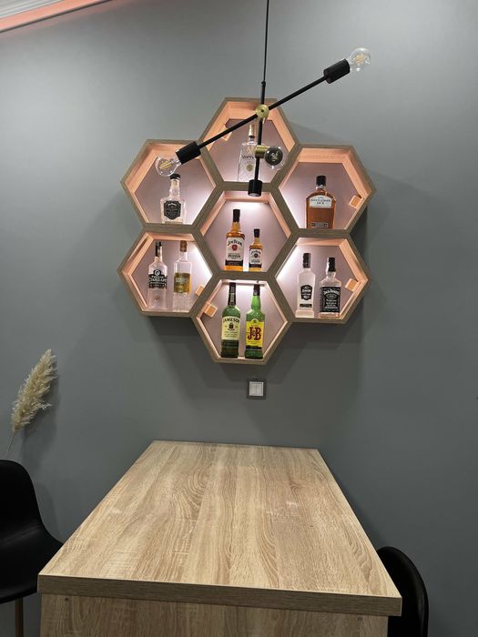 #Шестоъгълник#Етажерка#пчелна#пита#шестостен#LED#Осветление