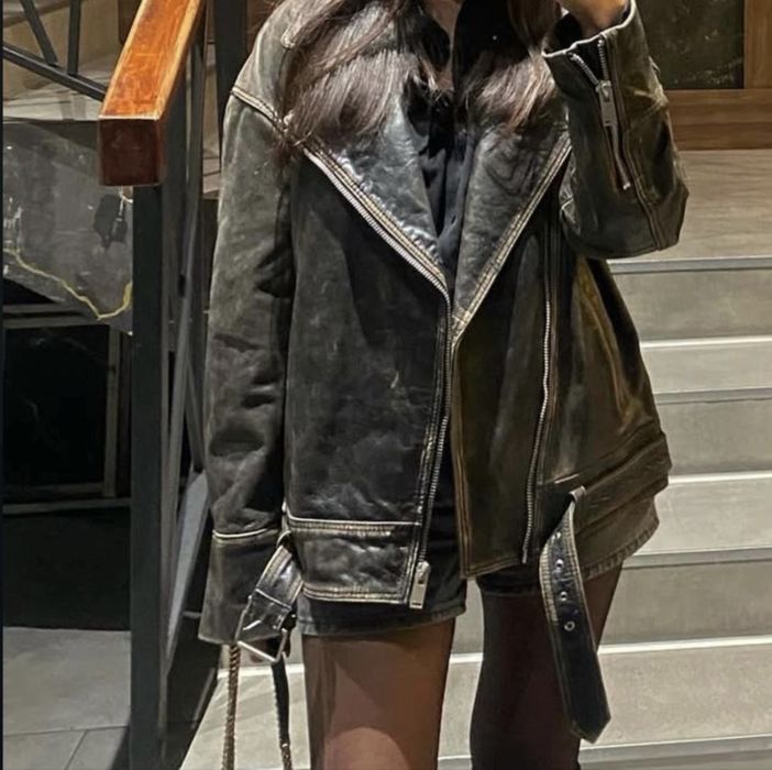 Куртка Zara кожа размер оверсайз