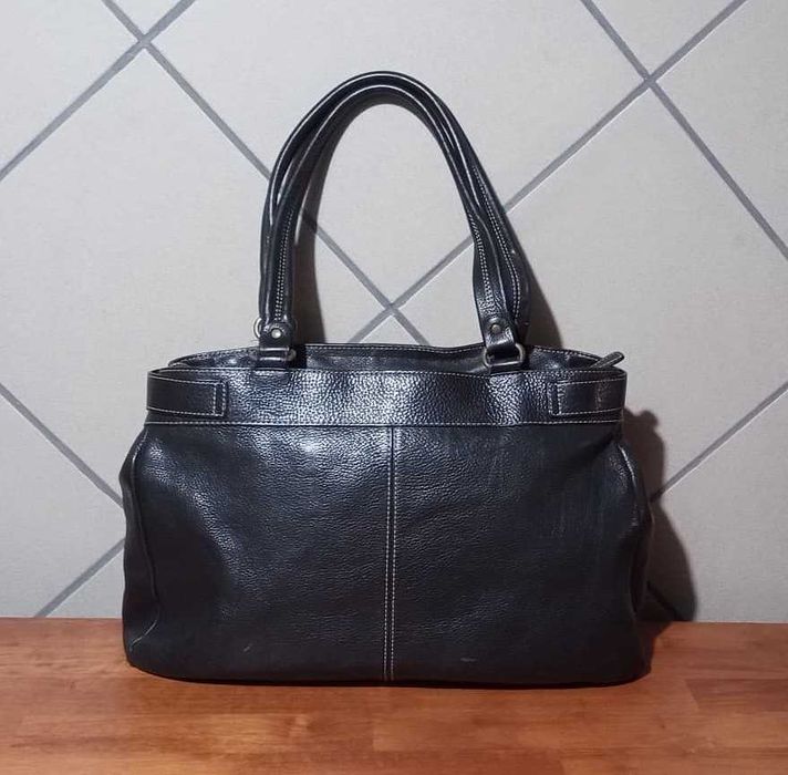 Geantă de umăr Hilfiger din piele naturală premium