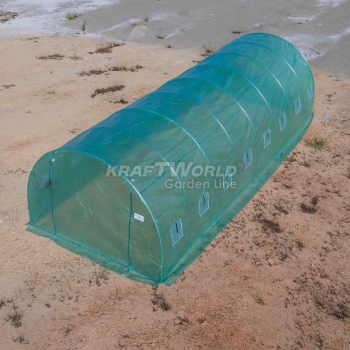 Тунелна оранжерия парник 8×3×2м – подсилени тръби, UV защита и 16 проз