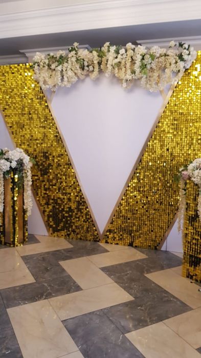 Свадебный декор пайетками