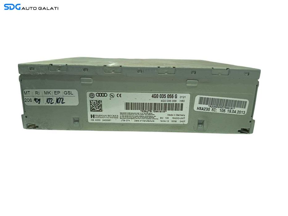 Unitate Modul Radio Multimedia Navi Navigatie Audi A5 8T 2009 - 2017 Cod 4G0035056G [LS0026]