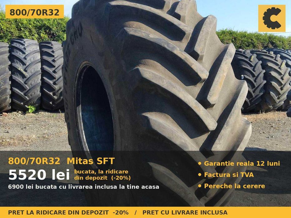 ANVELOPE 800/70R32 Mitas SFT Cauciucuri Combina Mare Claas Lexion John Deere New Holland CR SH GARANTIE Factura TVA
